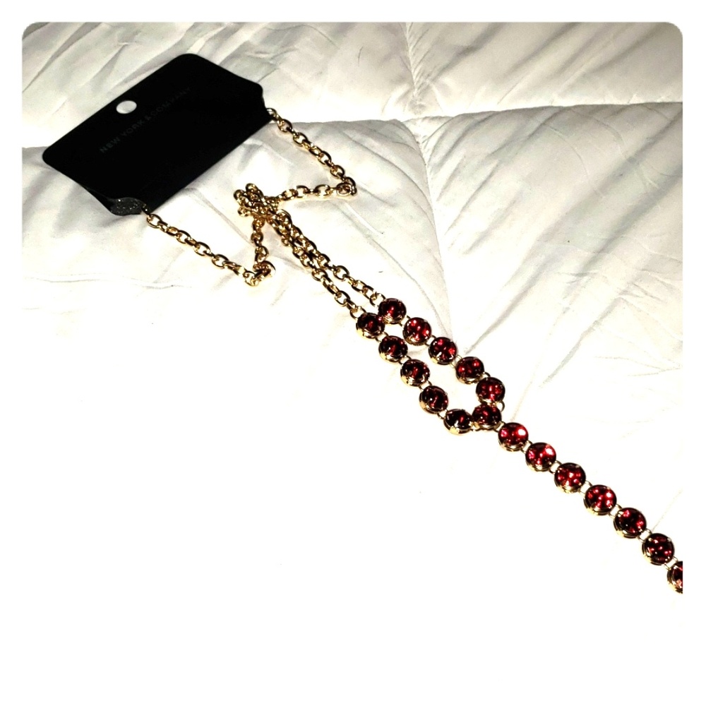 Long red necklace